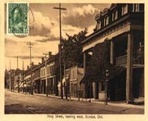 Historic view of King Street showing 59-63 King Street in the distance – c. 1924; hamiltonpostcards.com, 2005