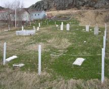 View of graves and markers, taken 2007; Town of St. Anthony, 2008