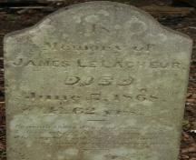 Detail of James LeLacheur stone; Donna Collings, 2008