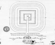 Fort Drummond site plan, 1823.; Library and Archives Canada/Bibliothèque et Archives Canada, H3/450, NMC 5175, 1823.