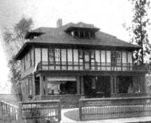Historic exterior view of the Warren House, no date; Penticton Museum