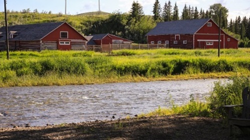 Farm buildings at Bar U Ranch
