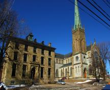 Left: Bishop's Palace. Right: Cathedral of the Immaculate Conception.; City of Saint John, 2008